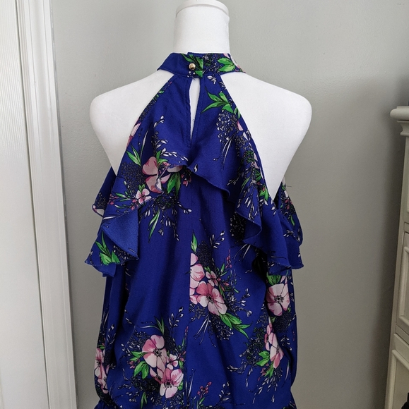 Floral cold shoulder ruffle blouse - Picture 5 of 7